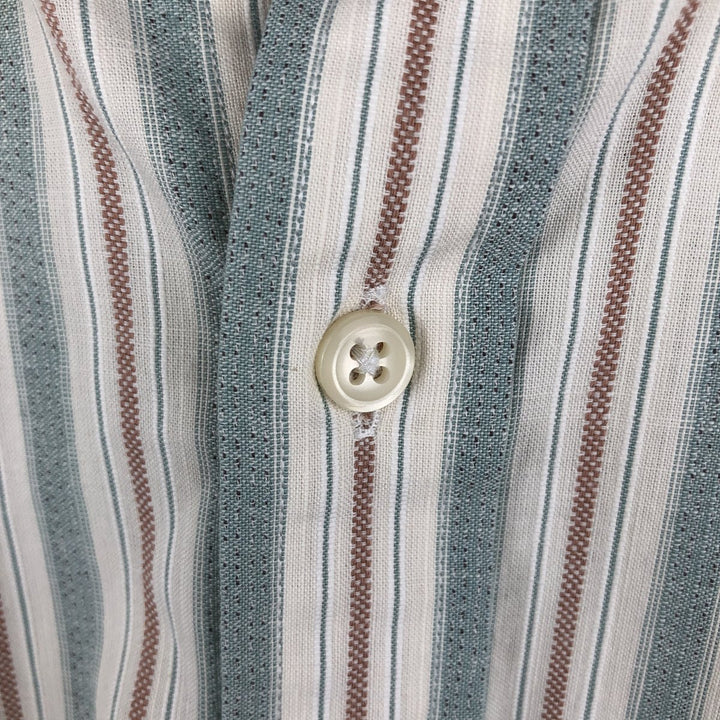 Ralph Lauren Vintage Button-Down Long Sleeve Striped Shirt, Men's Size L cotton Khaki type sage green Vintage Second Hand