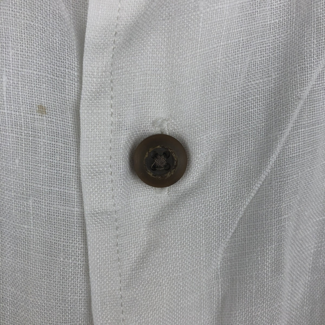 Eddie Bauer Men's Long Sleeve Linen Shirt, Size XL linen white type Vintage Second Hand