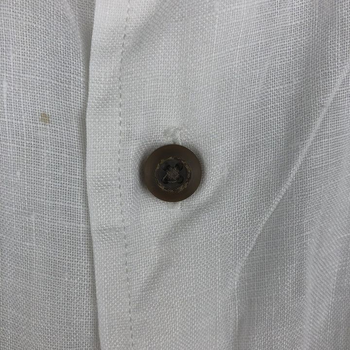 Eddie Bauer Men's Long Sleeve Linen Shirt, Size XL linen white type Vintage Second Hand