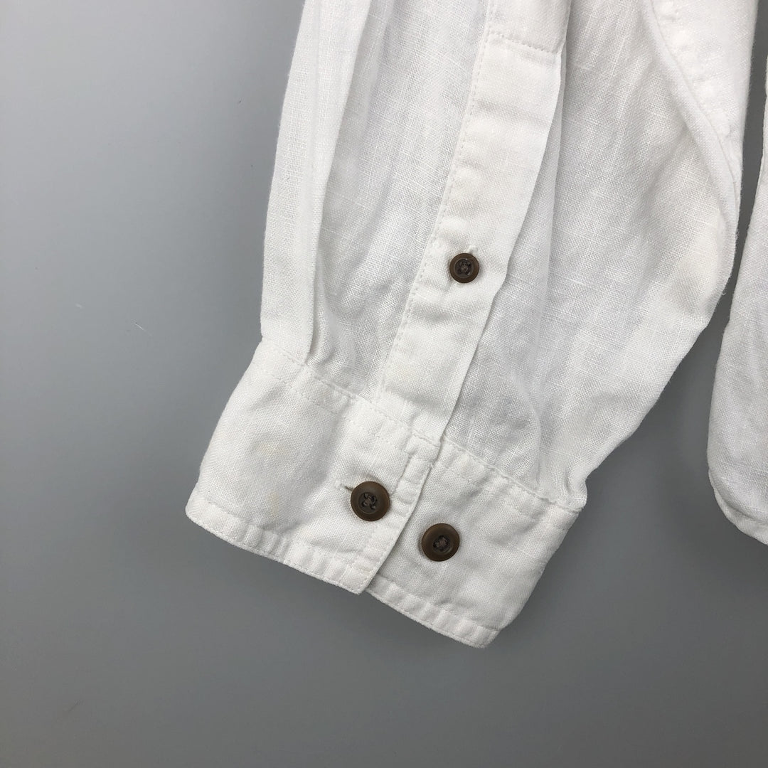 Eddie Bauer Men's Long Sleeve Linen Shirt, Size XL linen white type Vintage Second Hand