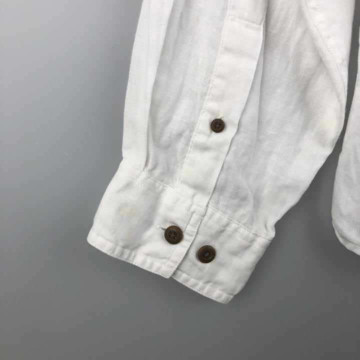 Eddie Bauer Men's Long Sleeve Linen Shirt, Size XL linen white type Vintage Second Hand