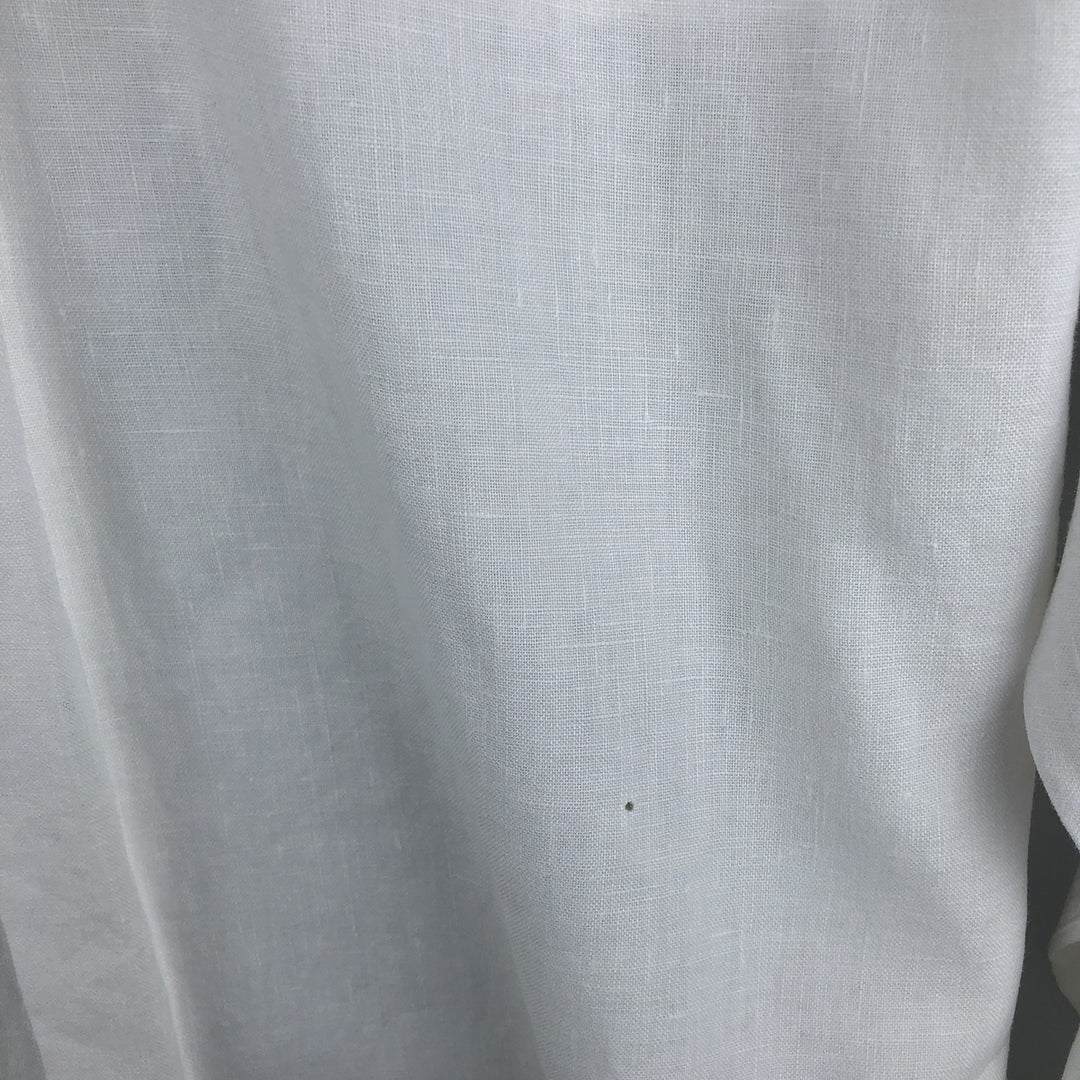 Eddie Bauer Men's Long Sleeve Linen Shirt, Size XL linen white type Vintage Second Hand