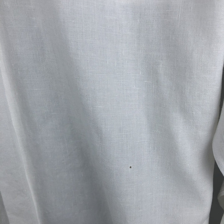 Eddie Bauer Men's Long Sleeve Linen Shirt, Size XL linen white type Vintage Second Hand