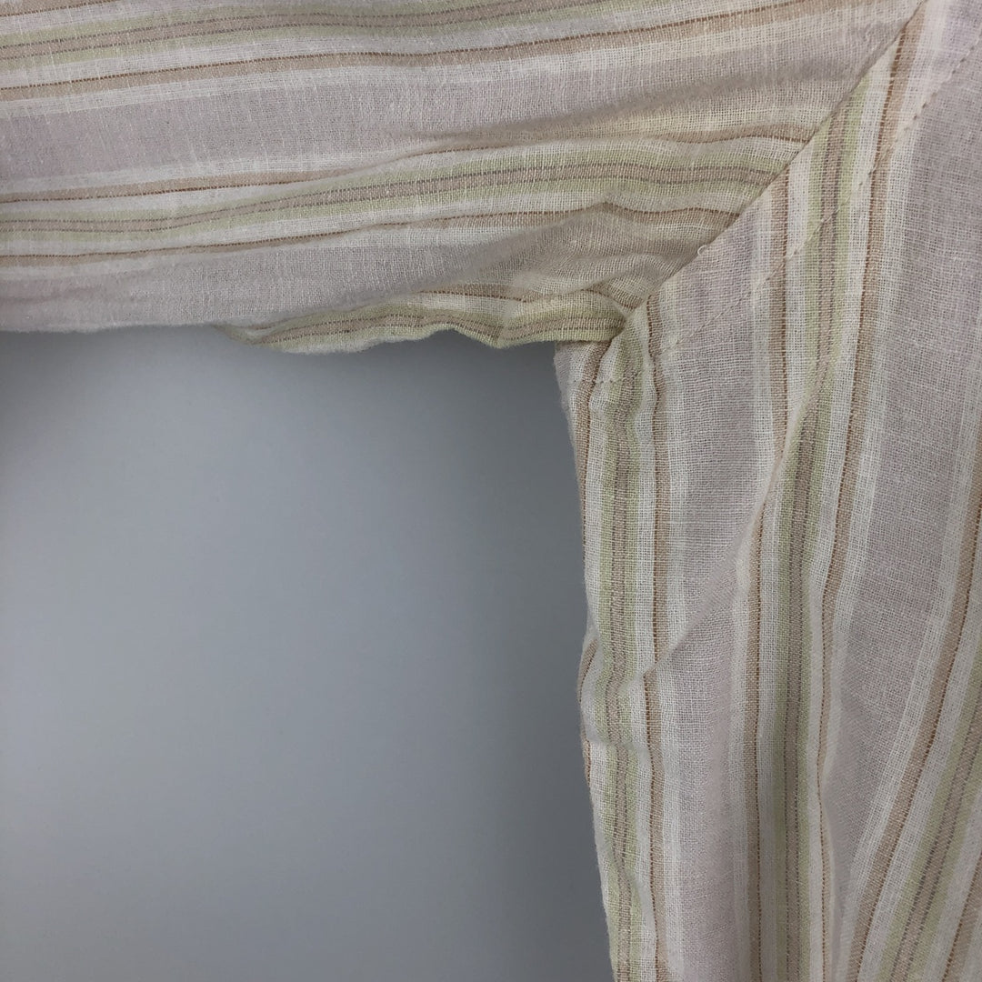 Banana Republic Striped Pattern Long Sleeve Cotton and Linen Shirt, Men's Size L cotton Beige type Vintage Second Hand