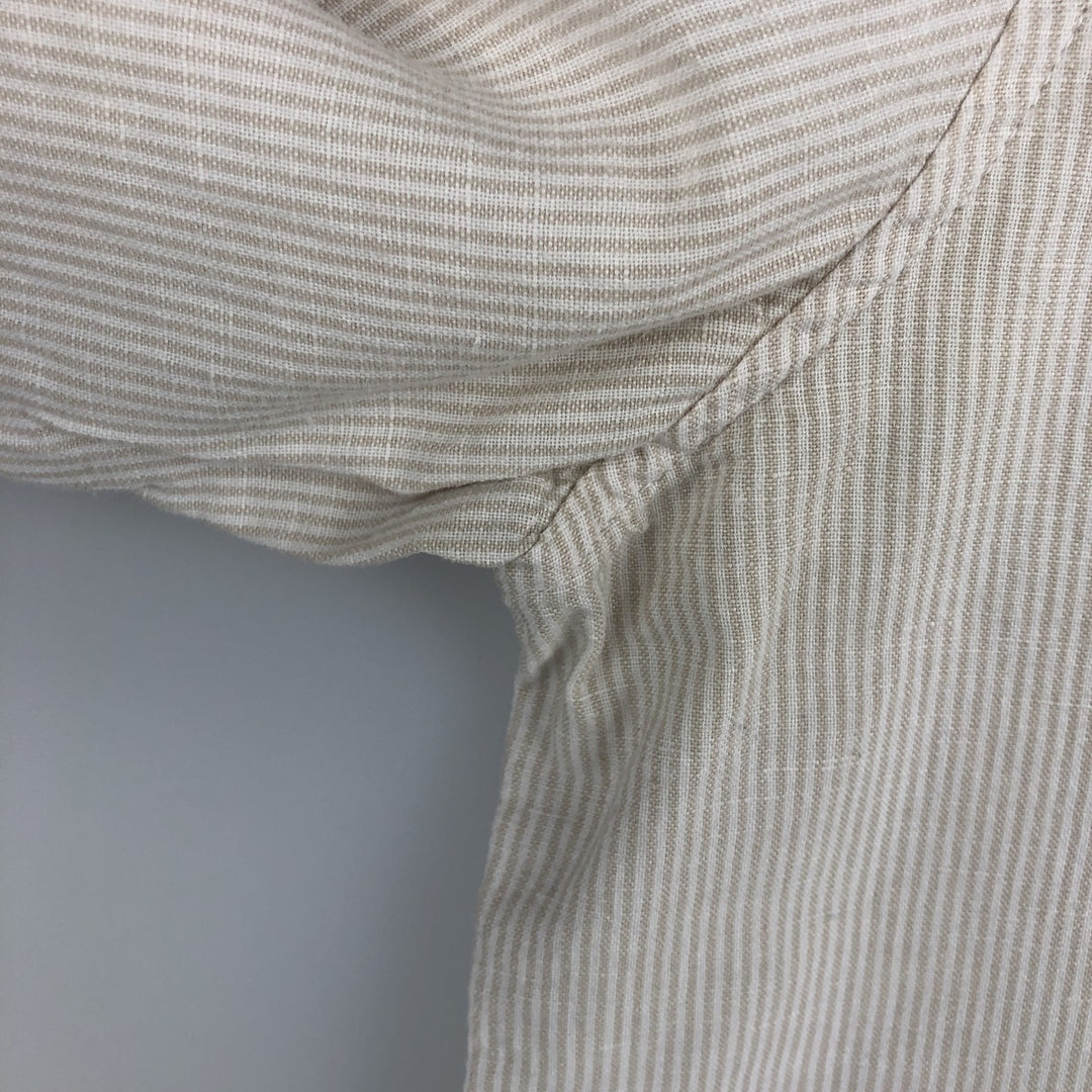 GAP Stripe Pattern Long Sleeve Linen and Cotton Shirt, Men's Size XL cotton white type Vintage Second Hand