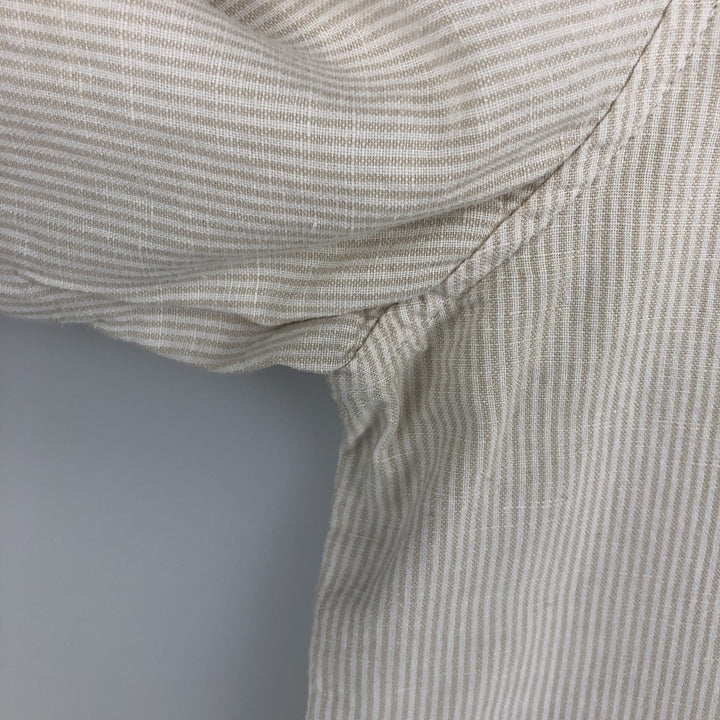 GAP Stripe Pattern Long Sleeve Linen and Cotton Shirt, Men's Size XL cotton white type Vintage Second Hand