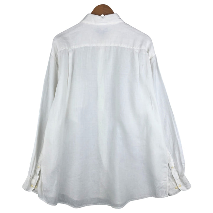 Brooks Brothers BROOKSSPORT Long Sleeve Linen Shirt, Men's Size XL linen white type Vintage Second Hand