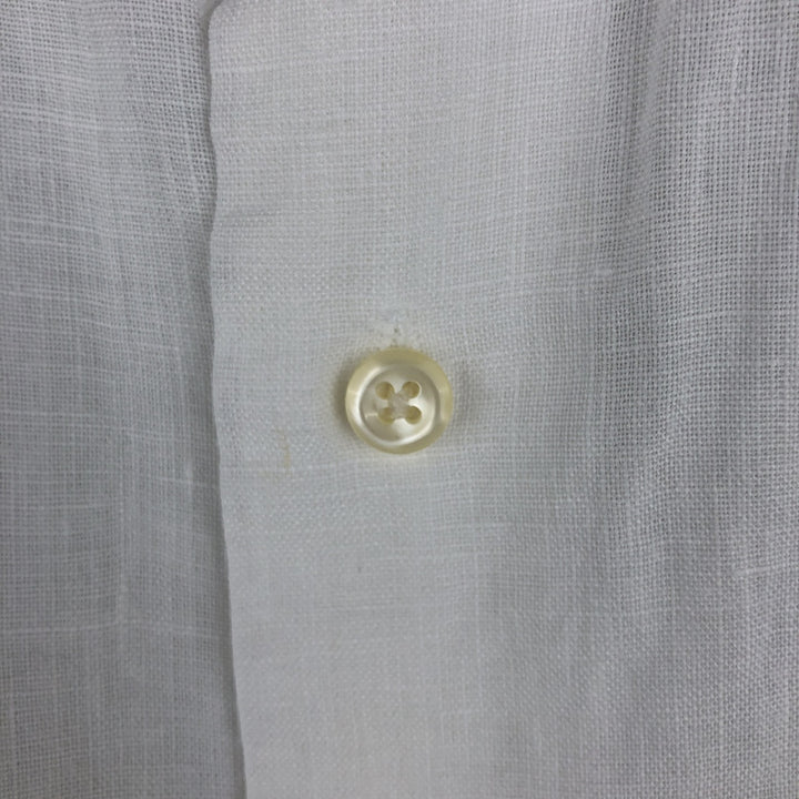 Brooks Brothers BROOKSSPORT Long Sleeve Linen Shirt, Men's Size XL linen white type Vintage Second Hand