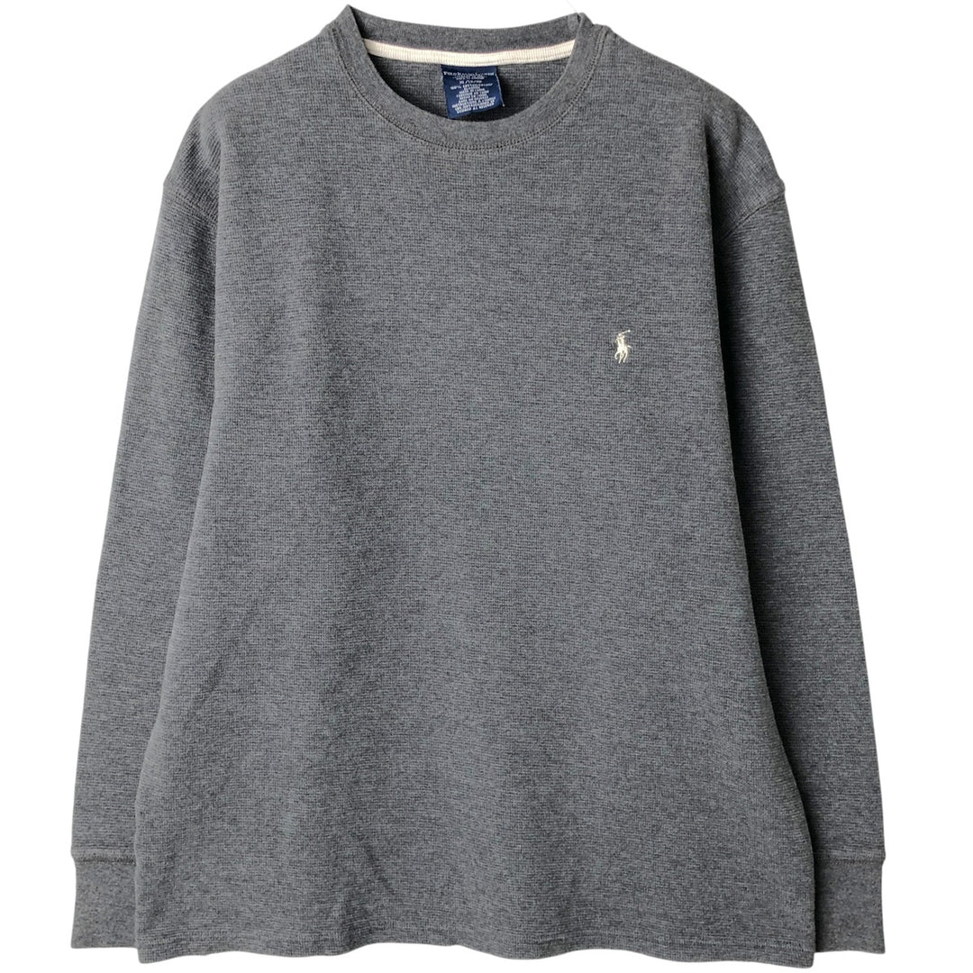 Ralph Lauren POLO RALPH LAUREN SLEEPWEAR Thermal Long T-shirt Waffle Men's XL cotton Charcoal Vintage Second Hand