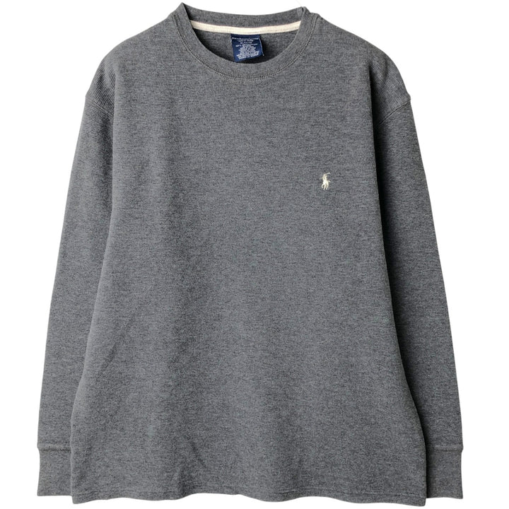 Ralph Lauren POLO RALPH LAUREN SLEEPWEAR Thermal Long T-shirt Waffle Men's XL cotton Charcoal Vintage Second Hand