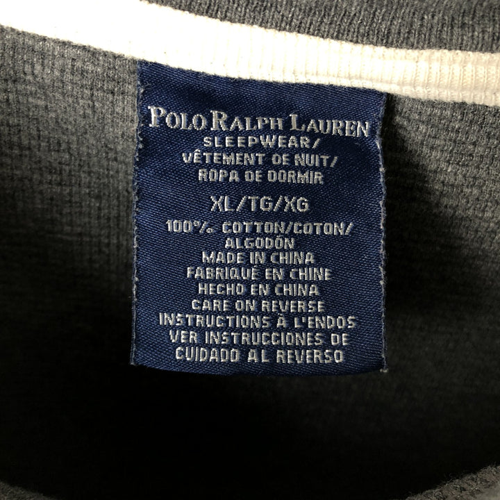 Ralph Lauren POLO RALPH LAUREN SLEEPWEAR Thermal Long T-shirt Waffle Men's XL cotton Charcoal Vintage Second Hand