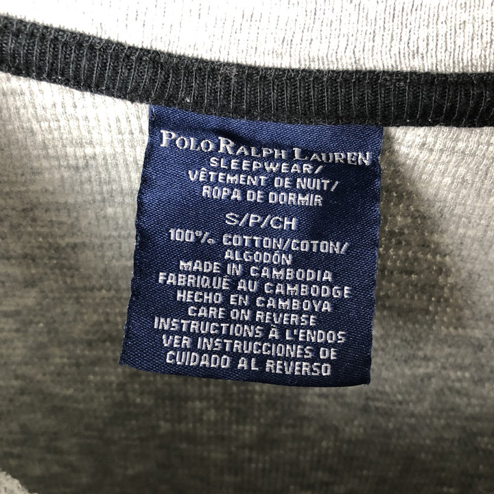 Ralph Lauren POLO RALPH LAUREN SLEEPWEAR Thermal Long T-Shirt, Men's Size Small cotton gray type Vintage Second Hand