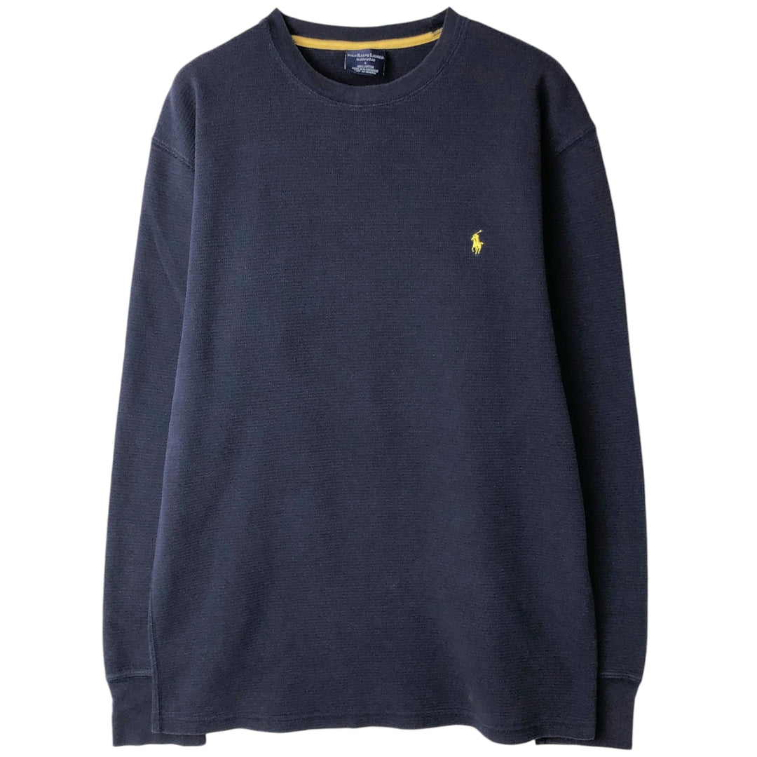 Ralph Lauren POLO RALPH LAUREN SLEEPWEAR Thermal Long T-Shirt, Men's Size L cotton navy blue type Vintage Second Hand