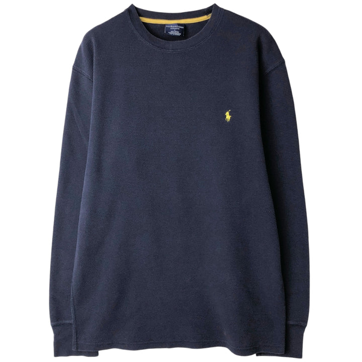 Ralph Lauren POLO RALPH LAUREN SLEEPWEAR Thermal Long T-Shirt, Men's Size L cotton navy blue type Vintage Second Hand