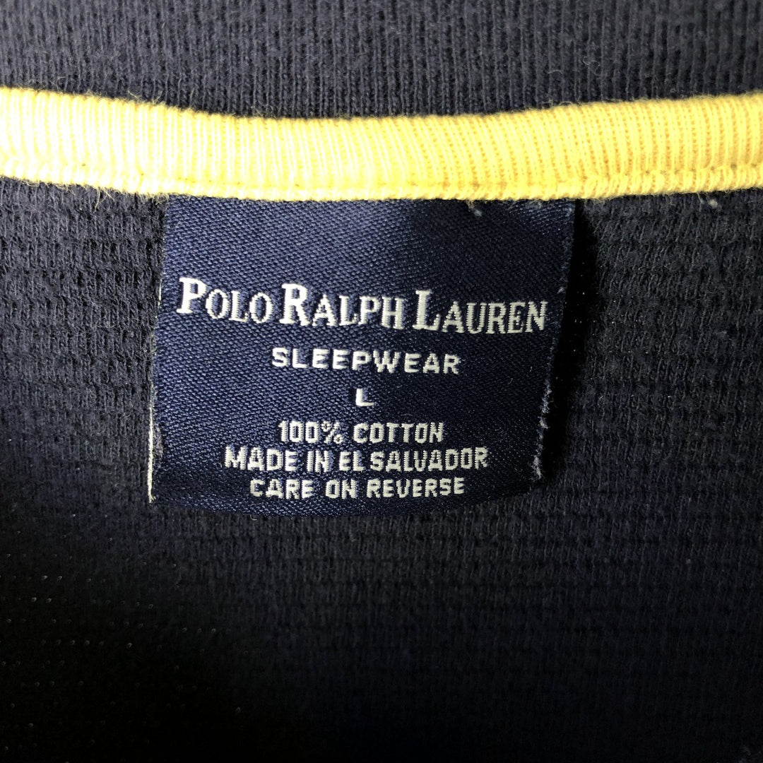 Ralph Lauren POLO RALPH LAUREN SLEEPWEAR Thermal Long T-Shirt, Men's Size L cotton navy blue type Vintage Second Hand