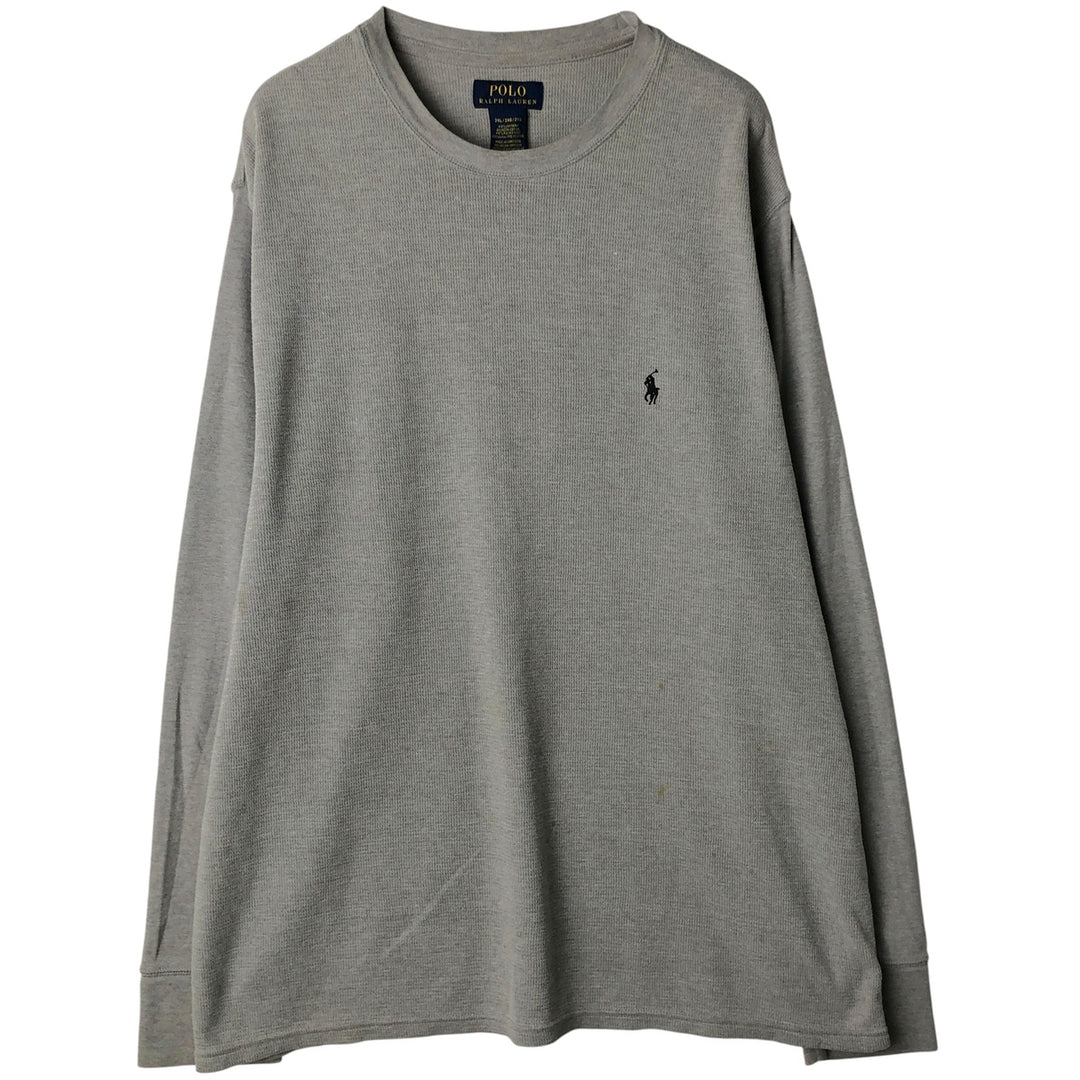 Ralph Lauren POLO RALPH LAUREN Thermal Long T-Shirt Men's XXL cotton gray type Vintage Second Hand