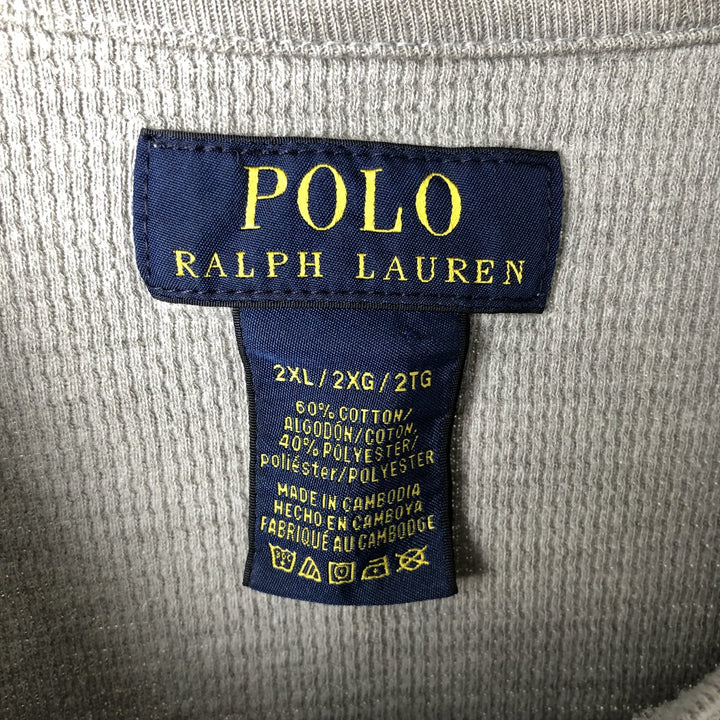 Ralph Lauren POLO RALPH LAUREN Thermal Long T-Shirt Men's XXL cotton gray type Vintage Second Hand
