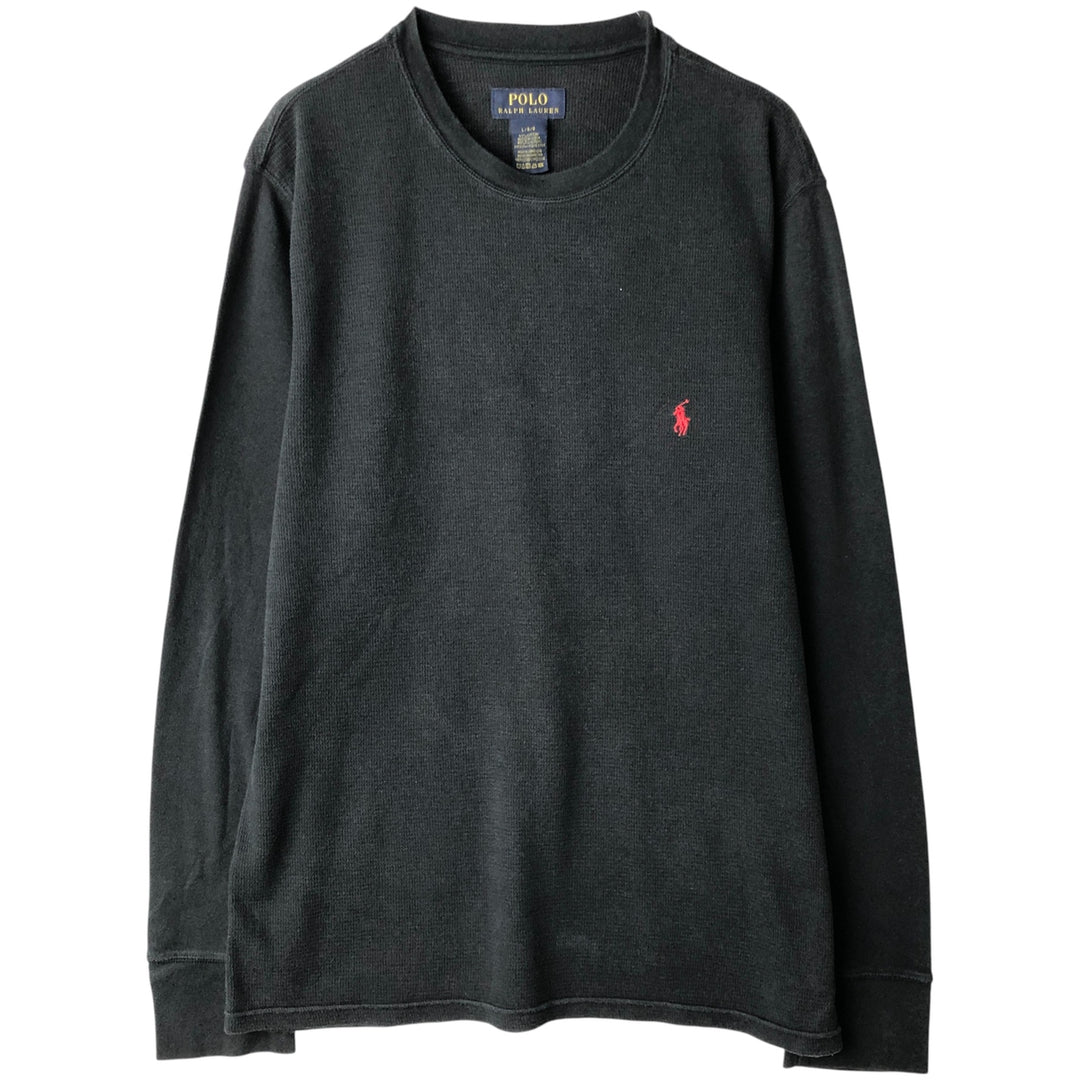 Ralph Lauren POLO RALPH LAUREN Thermal Long T-Shirt Men's Size L cotton black type Vintage Second Hand