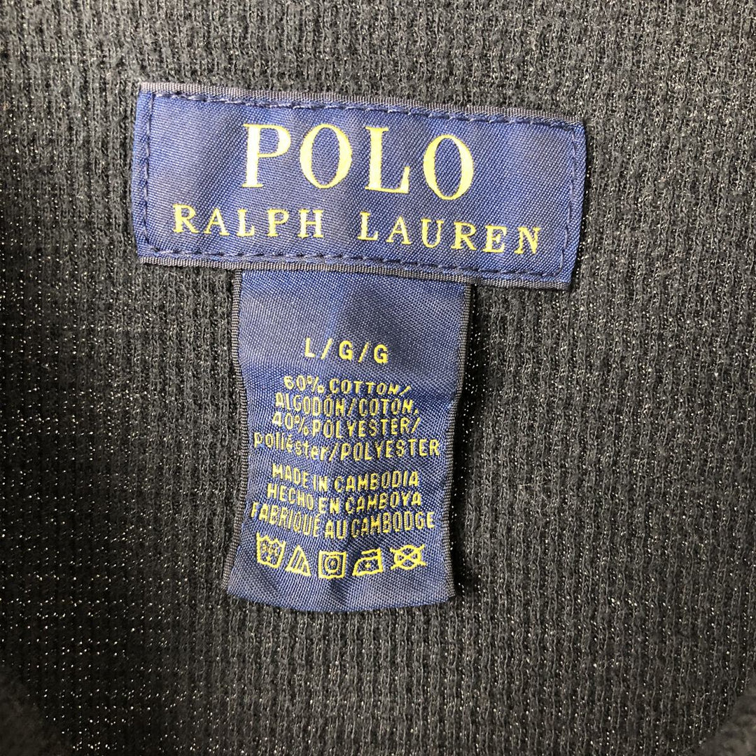 Ralph Lauren POLO RALPH LAUREN Thermal Long T-Shirt Men's Size L cotton black type Vintage Second Hand