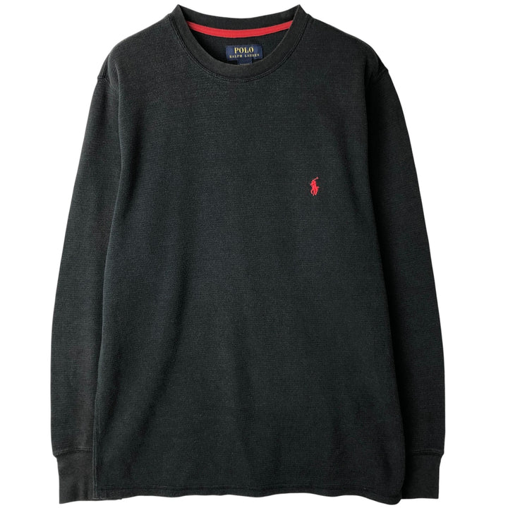 Ralph Lauren POLO RALPH LAUREN SLEEPWEAR Thermal Long T-Shirt, Men's Size L cotton black type Vintage Second Hand
