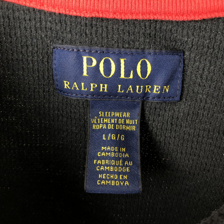 Ralph Lauren POLO RALPH LAUREN SLEEPWEAR Thermal Long T-Shirt, Men's Size L cotton black type Vintage Second Hand