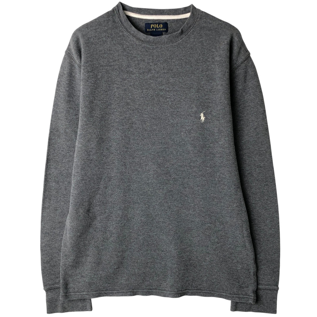 Ralph Lauren POLO RALPH LAUREN Thermal Long T-Shirt, Men's Size M cotton gray type Vintage Second Hand