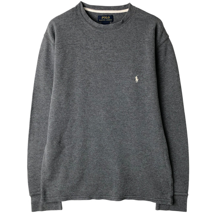 Ralph Lauren POLO RALPH LAUREN Thermal Long T-Shirt, Men's Size M cotton gray type Vintage Second Hand
