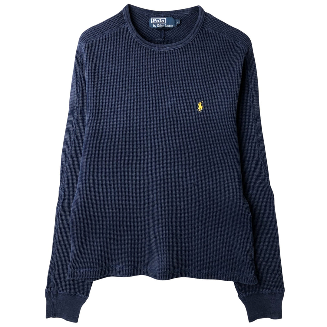 Ralph Lauren POLO by Ralph Lauren Thermal T-Shirt, Waffle, Men's Size M cotton navy blue type Vintage Second Hand
