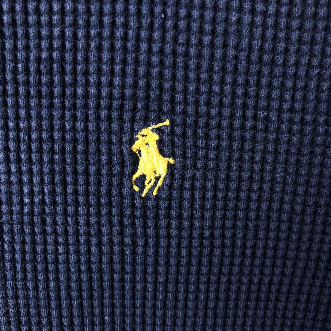 Ralph Lauren POLO by Ralph Lauren Thermal T-Shirt, Waffle, Men's Size M cotton navy blue type Vintage Second Hand