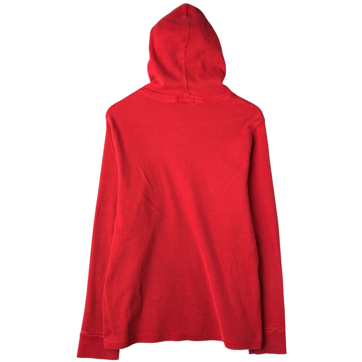 Ralph Lauren POLO RALPH LAUREN hooded thermal long T-shirt, men's size XL cotton red type Vintage Second Hand