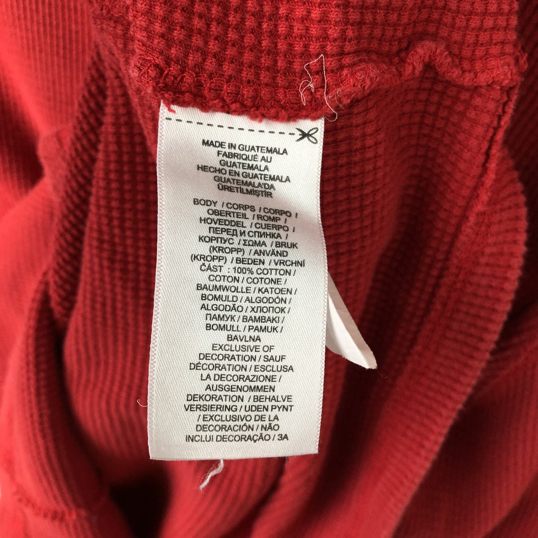 Ralph Lauren POLO RALPH LAUREN hooded thermal long T-shirt, men's size XL cotton red type Vintage Second Hand