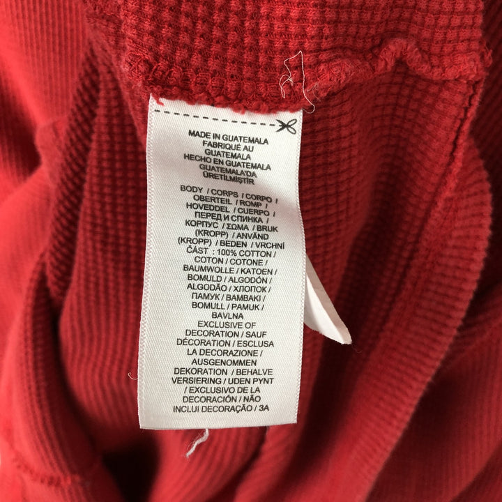 Ralph Lauren POLO RALPH LAUREN hooded thermal long T-shirt, men's size XL cotton red type Vintage Second Hand