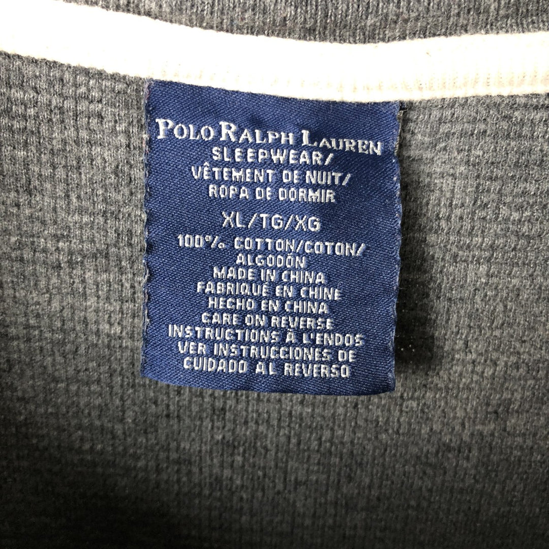 Ralph Lauren POLO RALPH LAUREN SLEEPWEAR Thermal Long T-Shirt, Men's XL cotton gray type Vintage Second Hand