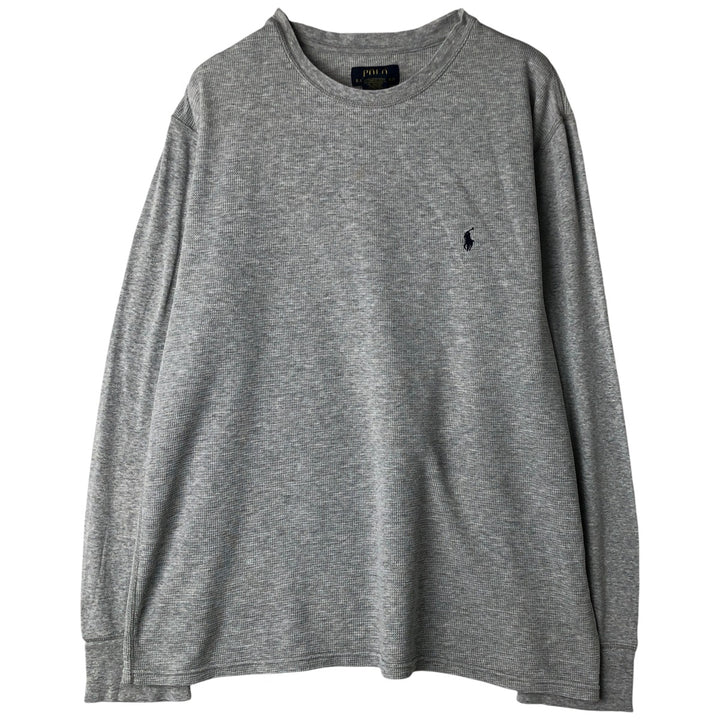 Ralph Lauren POLO RALPH LAUREN Thermal Long T-shirt, Honeycomb, Men's XL cotton gray type Vintage Second Hand