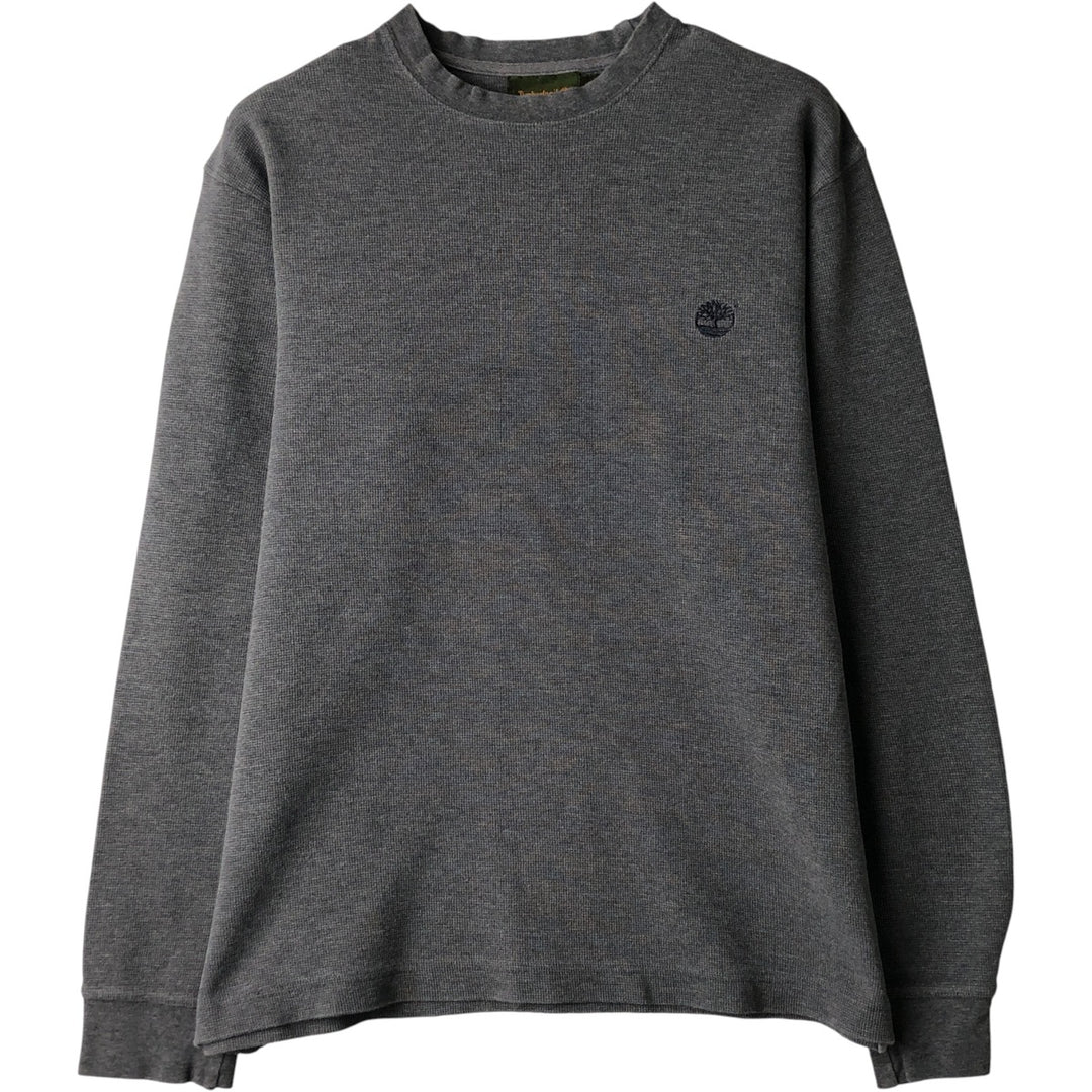 90s-00'S Timberland WEATHERGEAR Thermal Long T-Shirt, Waffle, Men's Size Medium cotton gray type Vintage Second Hand