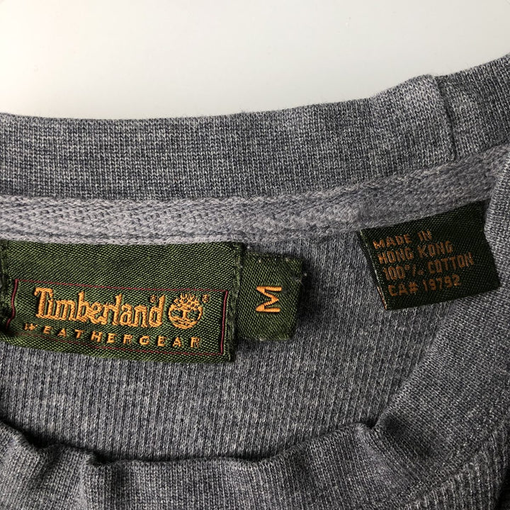 90s-00'S Timberland WEATHERGEAR Thermal Long T-Shirt, Waffle, Men's Size Medium cotton gray type Vintage Second Hand