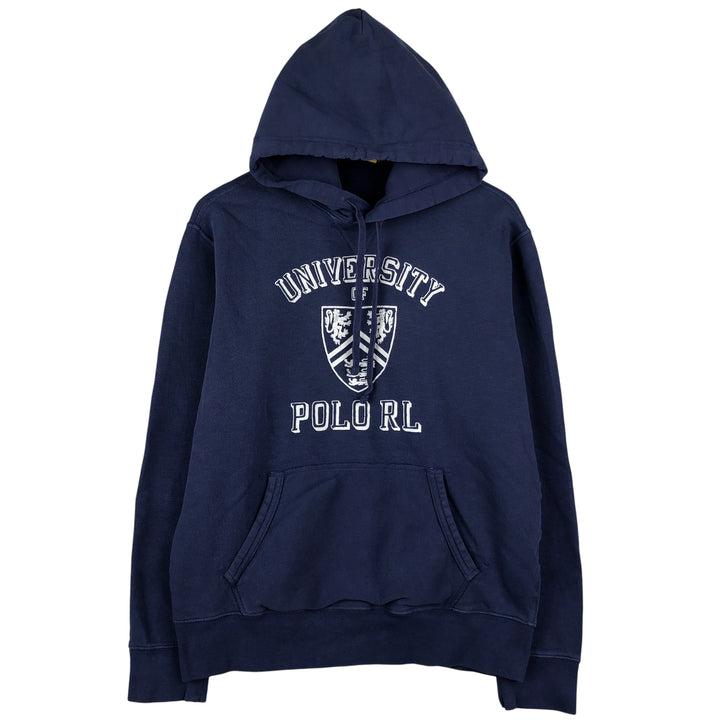 Ralph Lauren POLO RALPH LAUREN Sweatshirt pullover hoodie, men's size M cotton Navy blue Vintage Second Hand