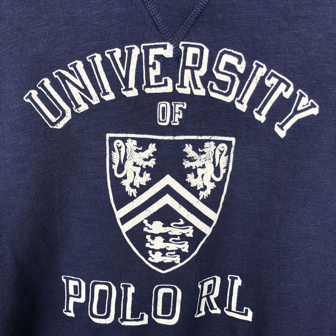 Ralph Lauren POLO RALPH LAUREN Sweatshirt pullover hoodie, men's size M cotton Navy blue Vintage Second Hand