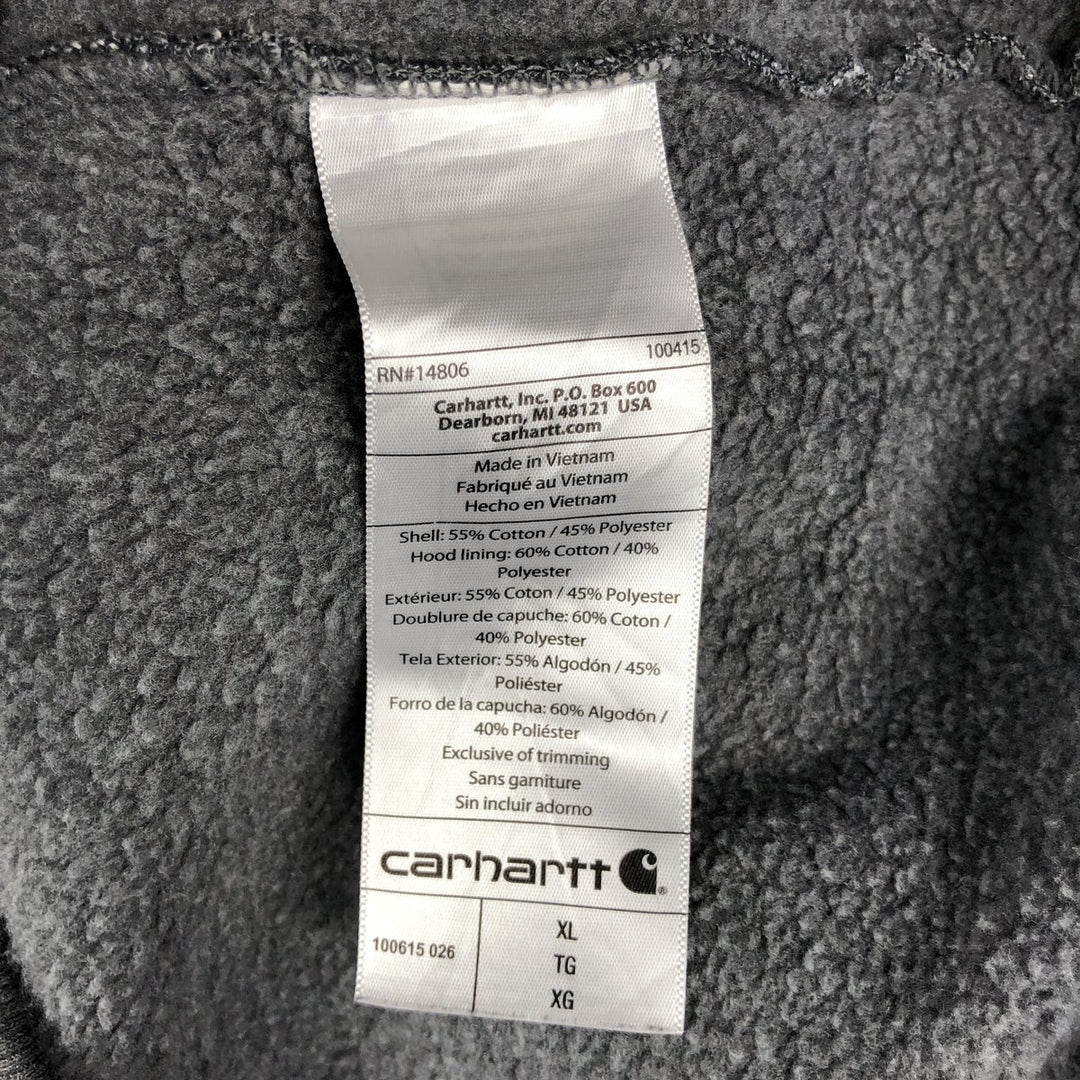 Carhartt ORIGINAL FIT sweatshirt pullover hoodie, men's XL size cotton Charcoal Vintage Second Hand