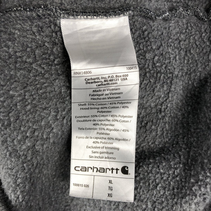 Carhartt ORIGINAL FIT sweatshirt pullover hoodie, men's XL size cotton Charcoal Vintage Second Hand