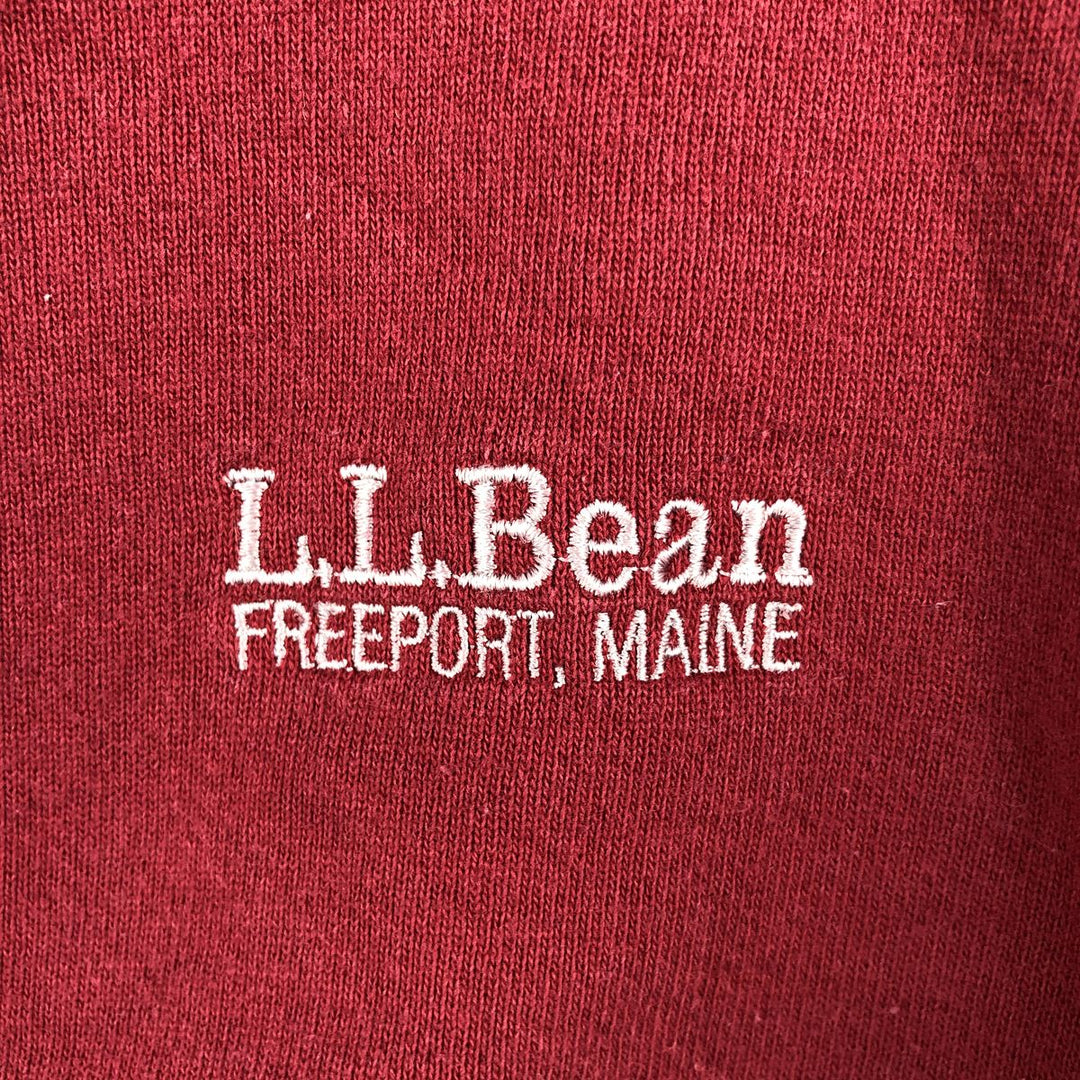 Vintage LLBean Russell Half-Button Hoodie from the 1980s-1990s, Made in USA, Men's XL cotton red type Vintage Second Hand