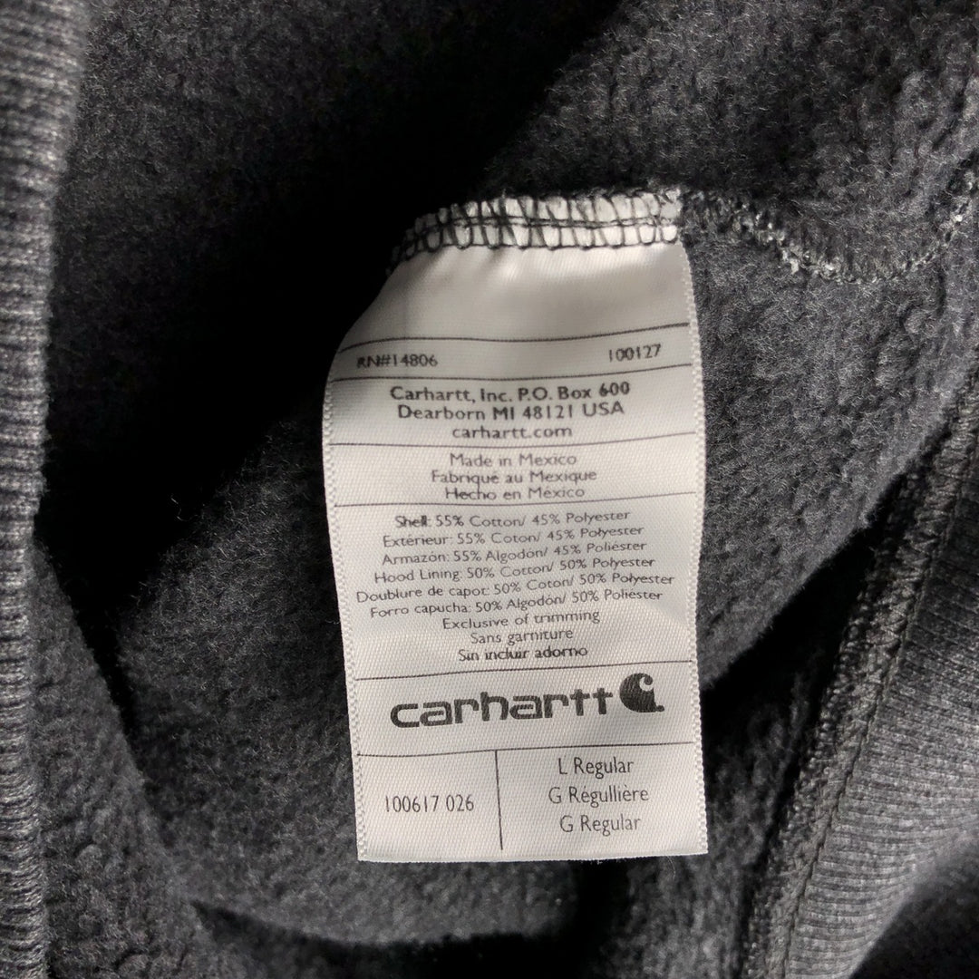Carhartt ORIGINAL FIT sweatshirt pullover hoodie, men's size L cotton gray type Vintage Second Hand