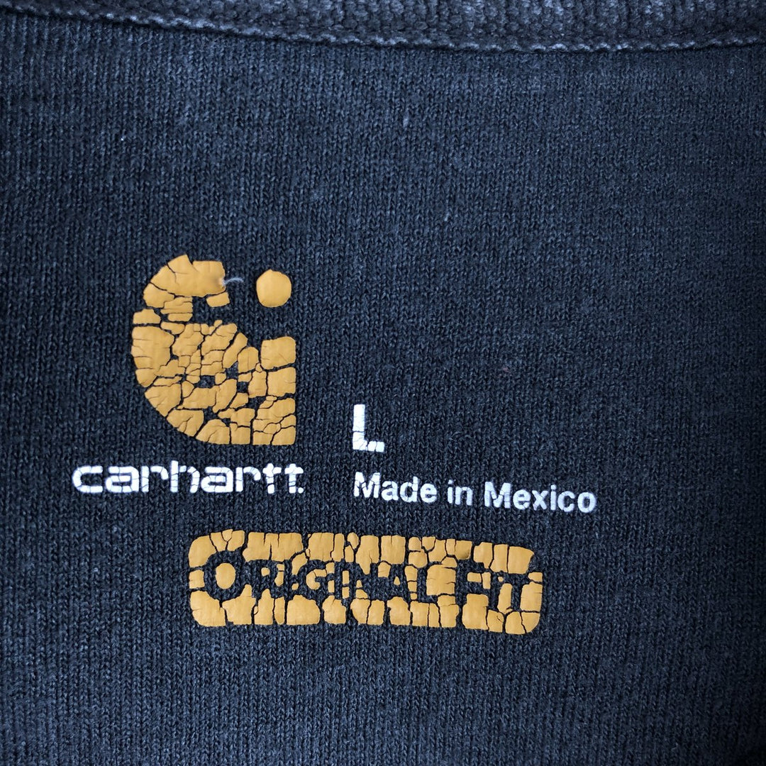 Carhartt ORIGINAL FIT sweatshirt pullover hoodie, men's size L cotton black type Vintage Second Hand