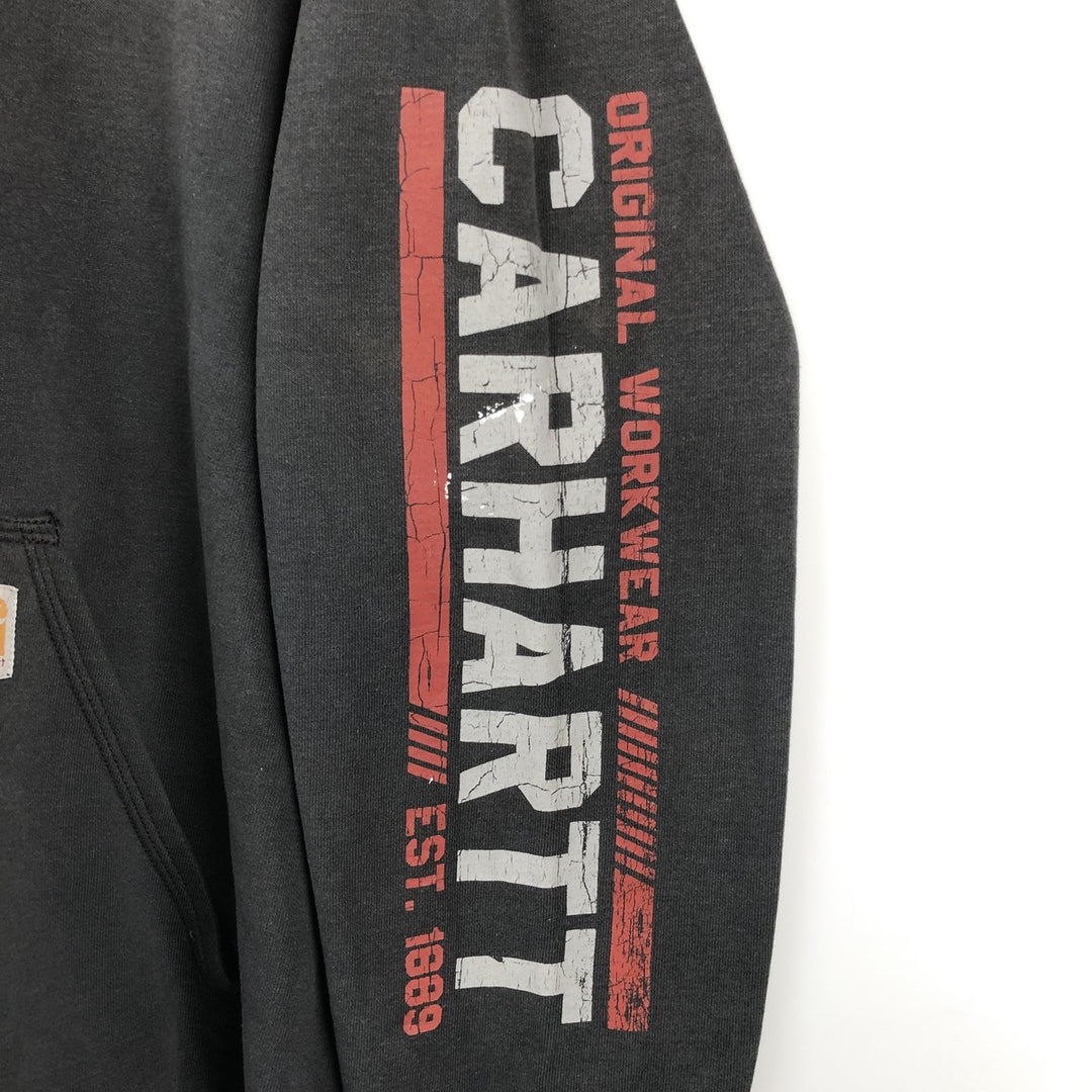 Carhartt ORIGINAL FIT sweatshirt pullover hoodie, men's size L cotton black type Vintage Second Hand