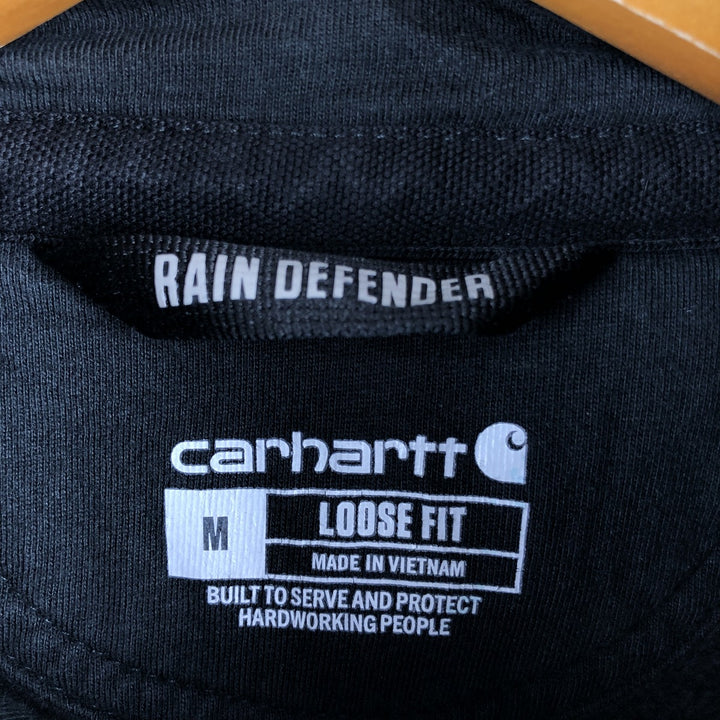 Carhartt Loose Fit Half-Zip Hoodie, Men's Size Medium cotton black type Vintage Second Hand