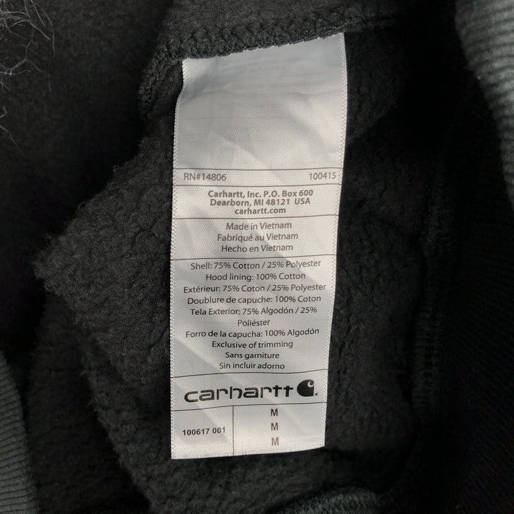 Carhartt Loose Fit Half-Zip Hoodie, Men's Size Medium cotton black type Vintage Second Hand