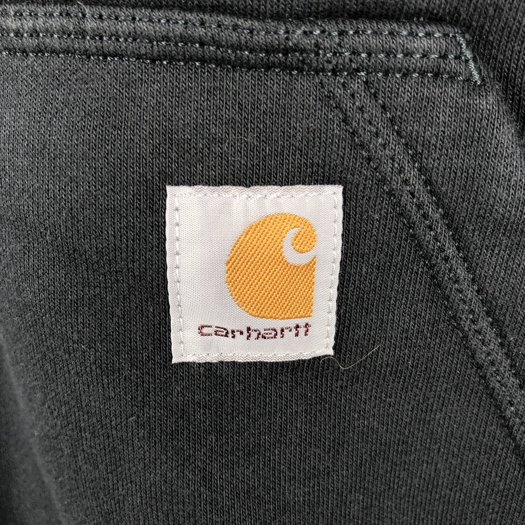 Carhartt Loose Fit Half-Zip Hoodie, Men's Size Medium cotton black type Vintage Second Hand