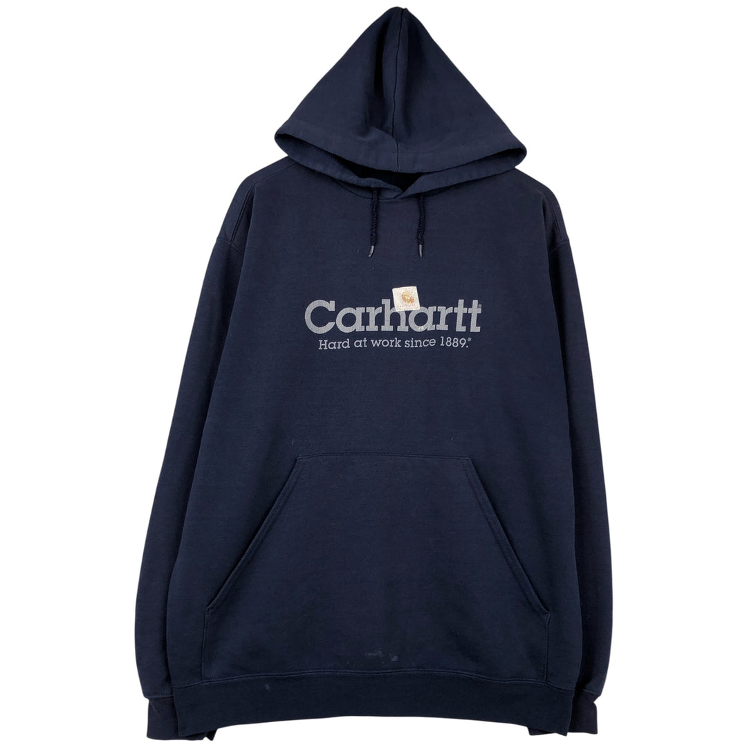 Carhartt Sweat Pullover Hoodie Men's Size L cotton navy blue type Vintage Second Hand
