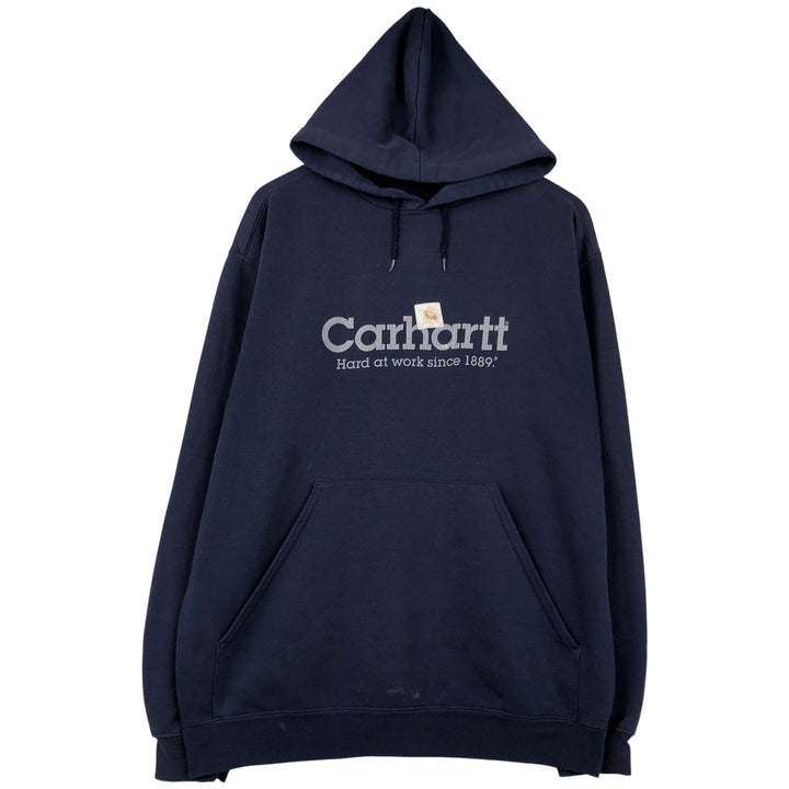 Carhartt Sweat Pullover Hoodie Men's Size L cotton navy blue type Vintage Second Hand