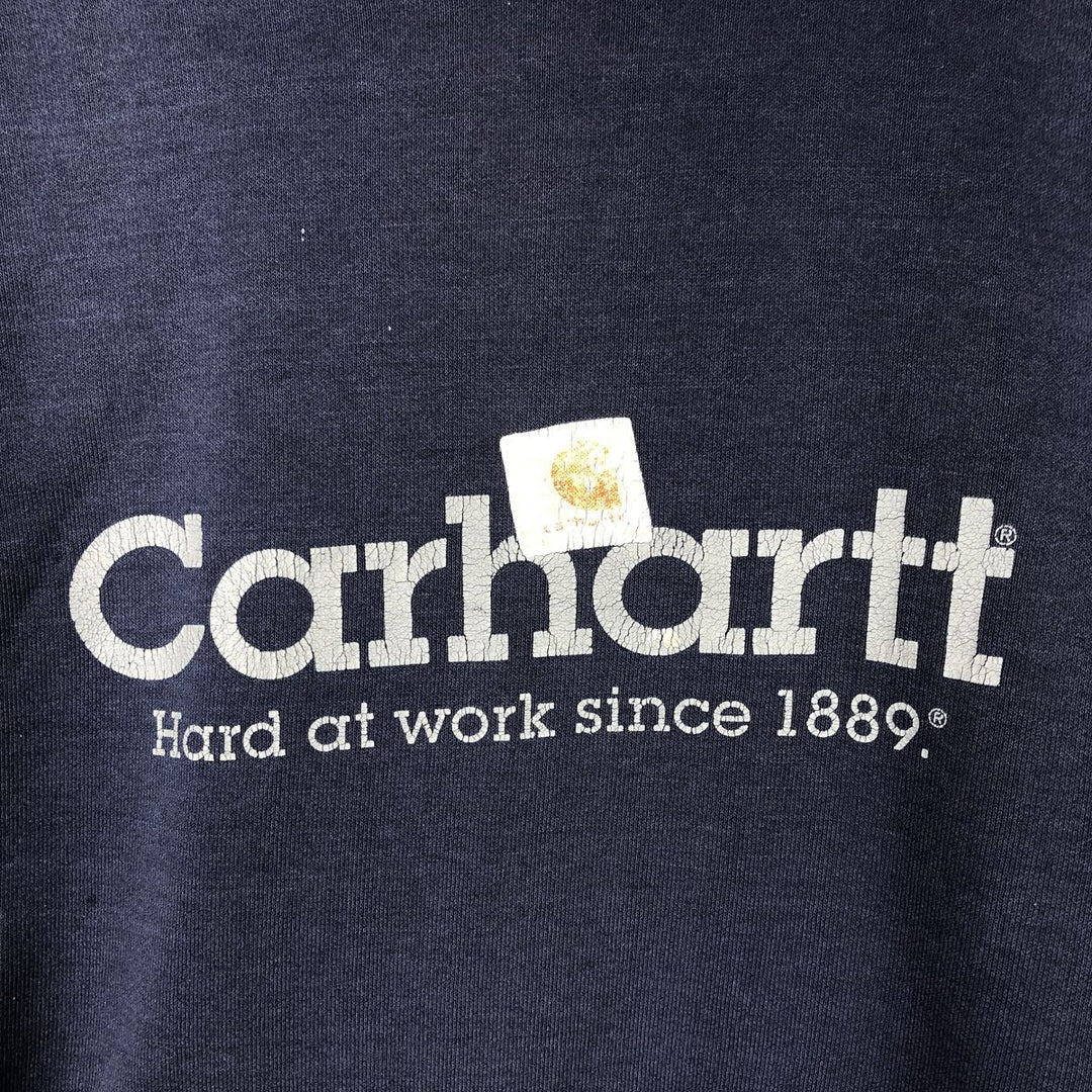 Carhartt Sweat Pullover Hoodie Men's Size L cotton navy blue type Vintage Second Hand